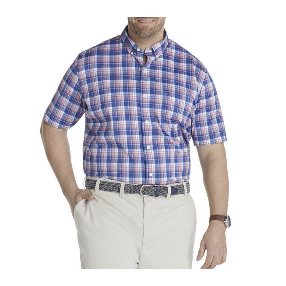 NWT Izod Cool Fx Stretch Wicking Button Up Shirt Plaid Large Mens